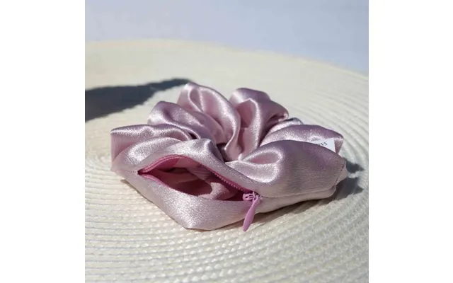 Scrunchie Med Lomme - Satin Lyserød