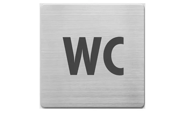 Wc-skilt I Rustfrit Stål - 9x9 Cm