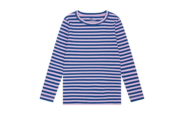 Birkholm Stribet Rib Bluse Kobolt Blå & Baby Lyserød