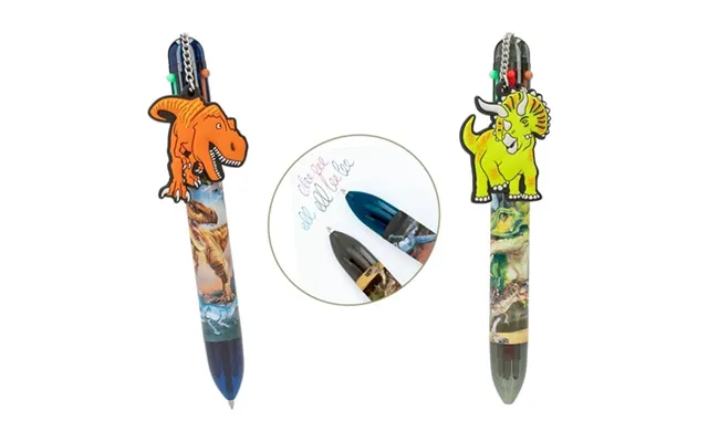 Dino World Kuglepen M 6 Farver Assoterede