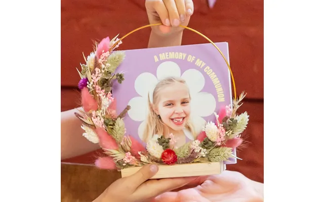 Smartphoto Tørret Blomsterkrans Lyserød Lilla Med 1 Fotokort