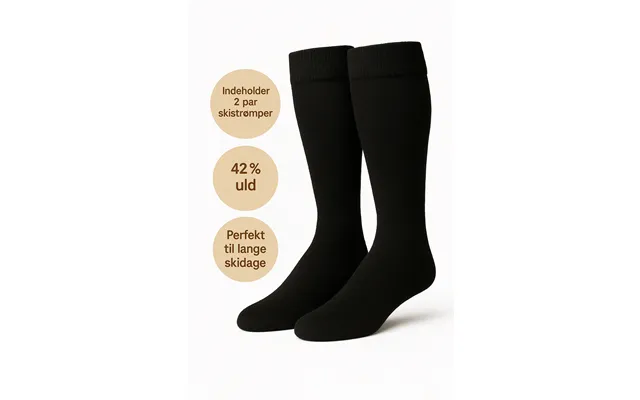 Uld Skistrømper 2 Par - 43-46
