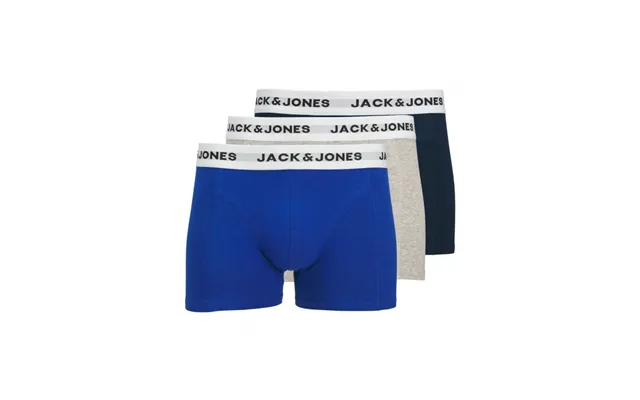Jack & Jones 3pak Multifarvet Boksershorts Med Hvid Linning Til Herre