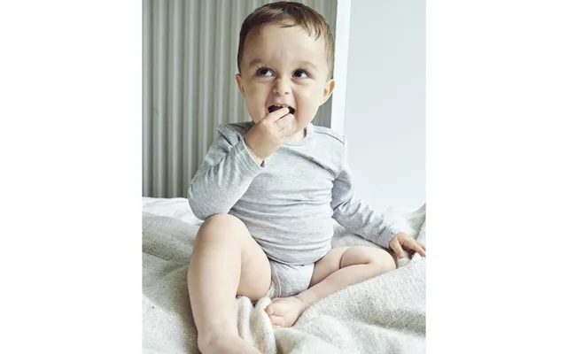 Jbs Of Denmark Langærmet Bodystocking I Grå Til Baby Fsc Bambus