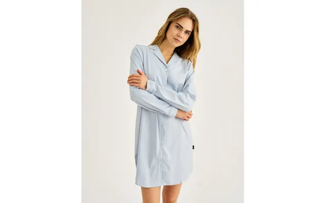 Jbs Of Denmark Women Bambus Pyjamas Kjole I Blå Med Stribet Mønster Blød - Åndbar & Fsc-certificeret