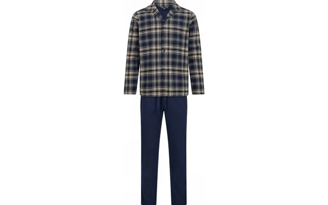 Jbs Pyjamas Flannel I Navy Og Beige Til Herre