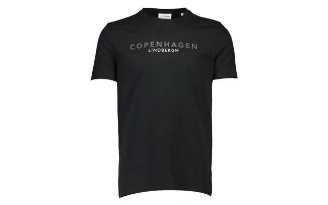 Lindbergh O-neck T-shirt I Sort M. Logo Til Herre