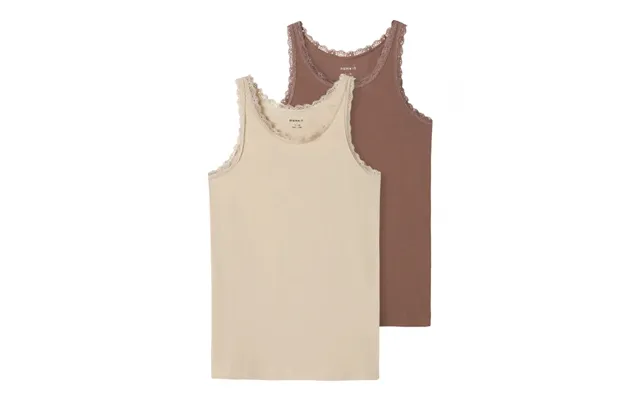 Name It 2pak Undertrøje Med Blondekant I Neutrale Farver Til Piger
