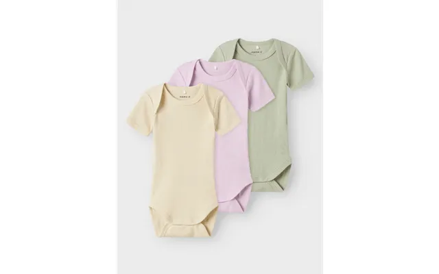 Name It 3pak Solid Rib Bodystockings I Winsome Orchid Til Baby