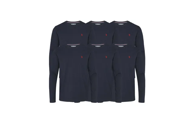 U.s Polo Assn 6pak Langærmet T-shirt I Navy Til Herre Regular Fit
