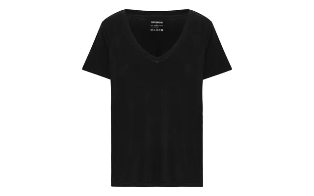 Sort Bambus T-shirt Med V-hals Til Damer Str. Xl