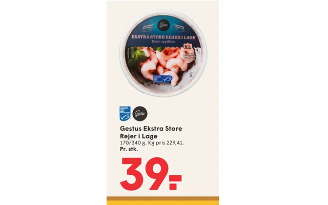 Gestus Ekstra Store Rejer I Lage