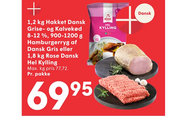 Grise- Og Kalvekød Hamburgerryg Af Dansk Gris Eller Hel Kylling