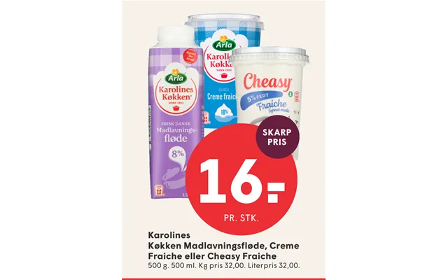 Karolines Køkken Madlavningsfløde, Creme Fraiche Eller Cheasy Fraiche