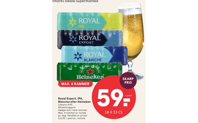 Royal Export, Ipa, Blanche Eller Heineken