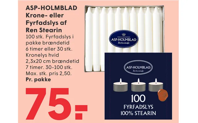 Asp-holmblad Fyrfadslys Af Ren Stearin