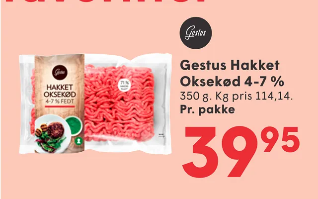 Gestus Hakket Oksekød 4-7 %