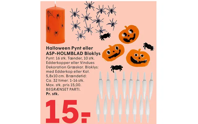 Halloween Pynt Eller Asp-holmblad Bloklys