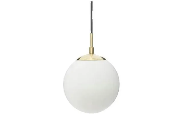 Lysekroner - Ophæng Og Loftslamper Atmosphera Lampe Suspendue Boule Blanche En Verre Et Métal Doré