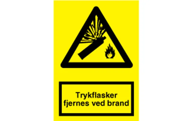 Advarselsskilt - Trykflasker Fjernes Ved Brand