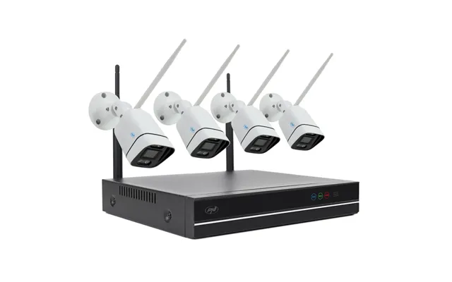 Pni House Wifi660 Nvr Overvågningssæt - 4 Trådløse Udendørskameraer, 3mp, Ip66