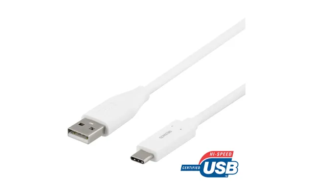 Usb-c Til Usb-a Kabel 1 M - Usb 2.0, 3a Hvid
