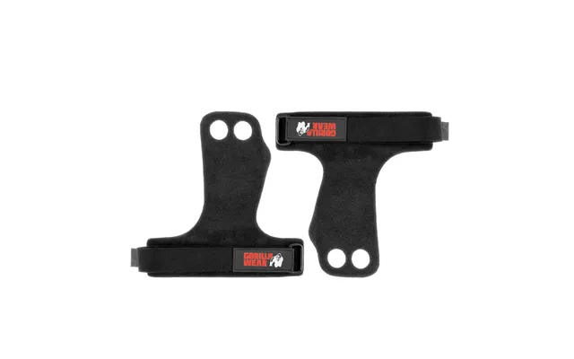 2-hole Leather Lifting Grips - Black