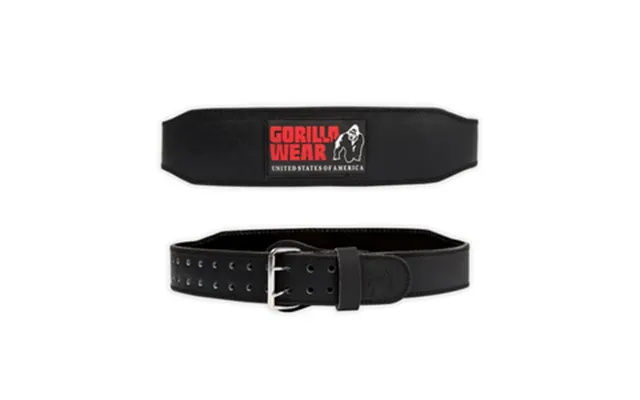 4 Inch Padded Leather Belt - Black Red