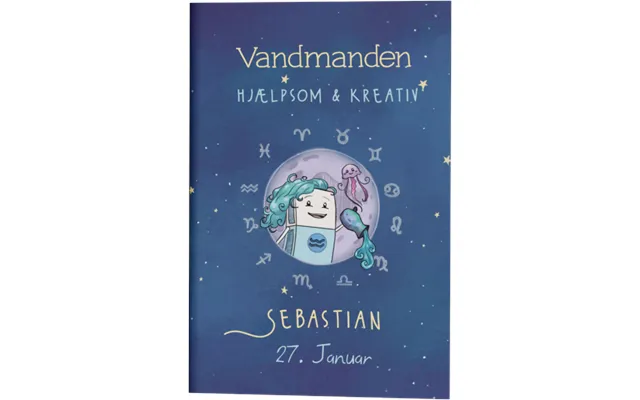 Stjernetegn Vandmanden Gave A5 Notesbog