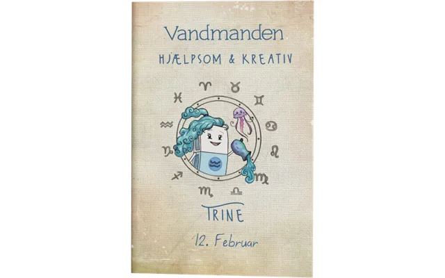 Stjernetegn Vandmanden Gave A5 Notesbog