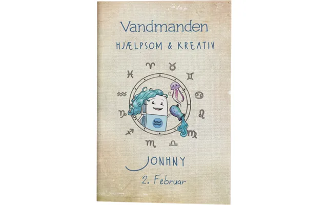 Stjernetegn Vandmanden Gave A5 Notesbog