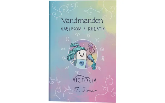 Stjernetegn Vandmanden Gave A5 Notesbog