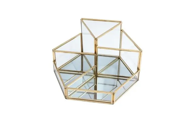 Geometrisk Makeup Organizer Uniq I Guld