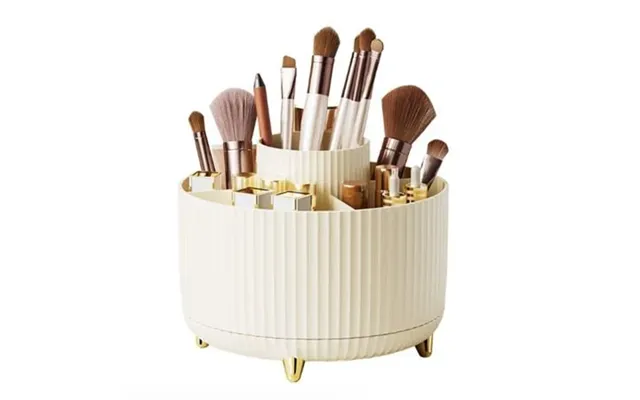 Roterende Makeup Organizer Creme Hvid Uniq Med Plastmateriale Og 16x13x16 Cm Dimensioner