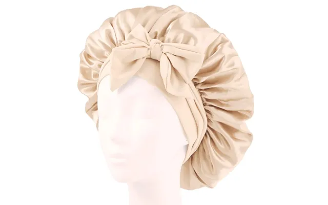 Soho Makena Satin Bonnet - Champagne Stylemekka.dk, Satin, Beskytter Håret, Komfortabel Pasform, Elastisk Band, Justerba