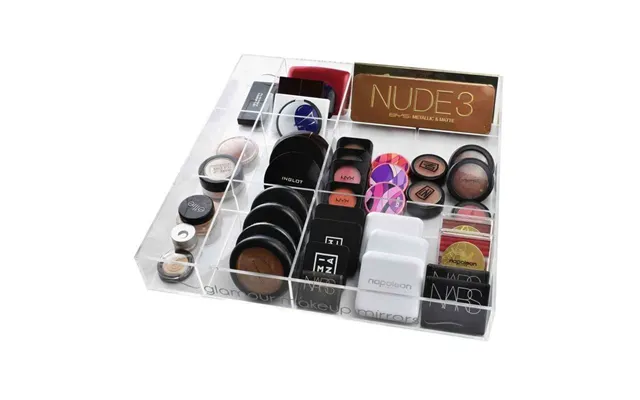 Uniq Akryl Organizer Til Makeup Eller Smykker Med 12 Rum - Hård Gennemsigtig Akryl