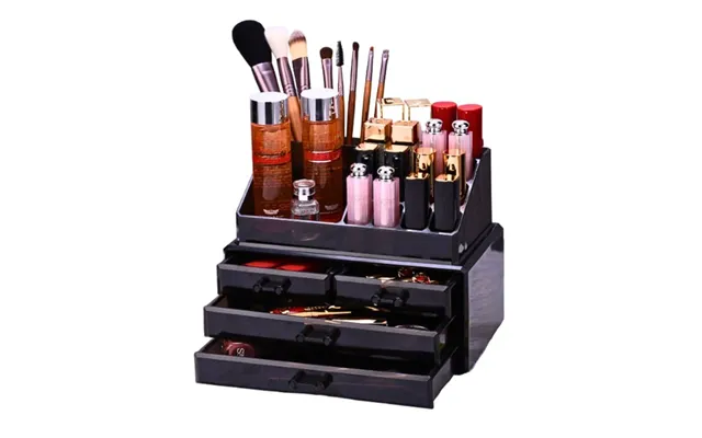 Uniq Akryl Smykke Eller Makeup Organizer Med 4 Skuffer Sf-1155 Sort