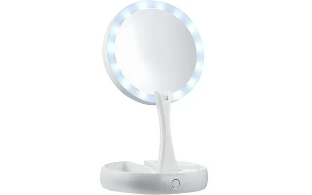 Uniq Foldbart Makeup Spejl Med Led Lys Inklusiv X10 Forstørrelse