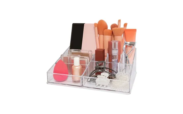 Uniq Makeup Akryl Organizer Sf-1611d - 9 Rum I Klar Silikone, 22x15x7,5 Cm