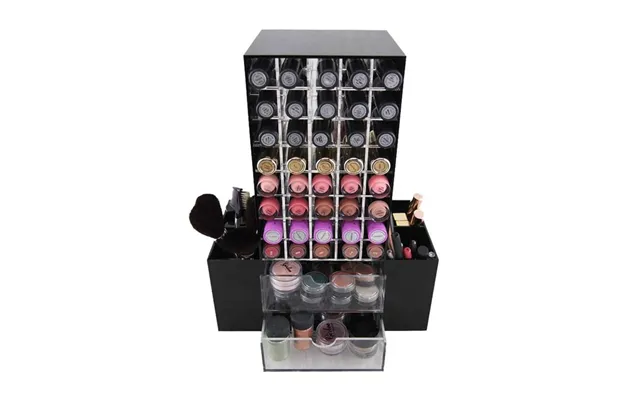 Uniq Roterende Læbestift Holder Makeup Organizer Med 30 Rum For Læbestifter Og Makeupbørster - 34 Cm X 26 Cm X 13,5 Cm