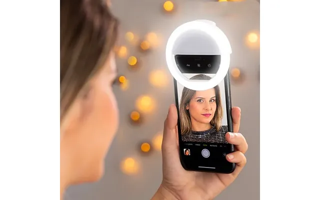 Uniq Selfie Led Ringlight Til Smartphones Genopladelig - Nemmere At Styre Lyset På Din Selfie