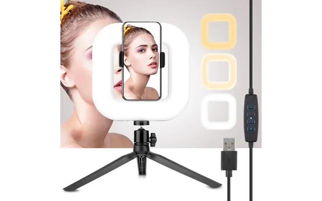 Uniq Selfie Ringlight Til Iphone Og Android Led Belysning Til Smartphones Med 3 Lysindstillinger Og Justerbart Lys