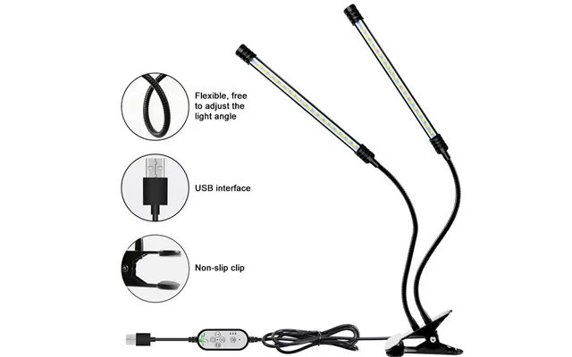 Led Grolys Armatur Med 2 Bevægelige Arme