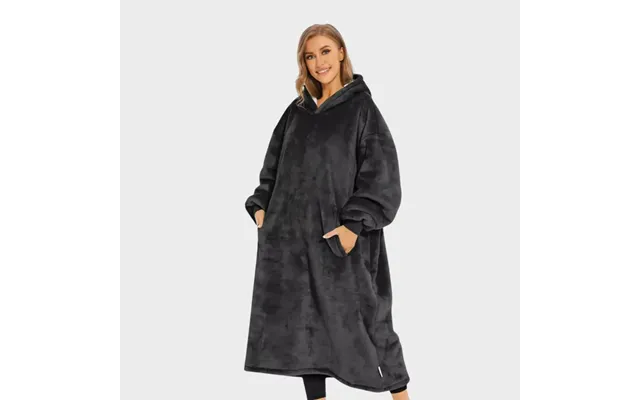 Super Sover Oversized Hoodie-tæppe Mørkegrå