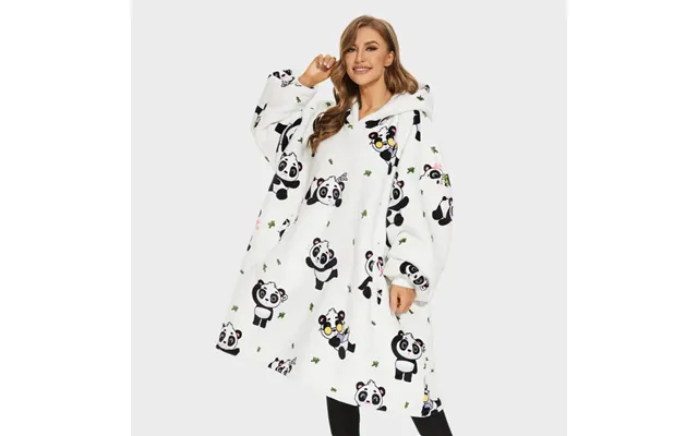 Super Sover Oversized Hoodie-tæppe Panda