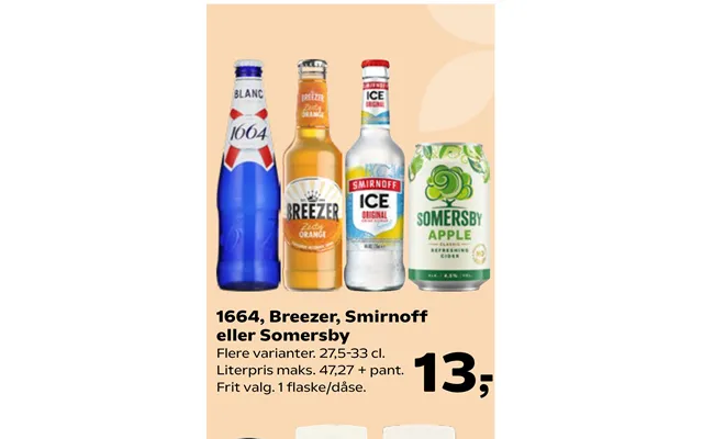 1664, Breezer, Smirnoff Eller Somersby
