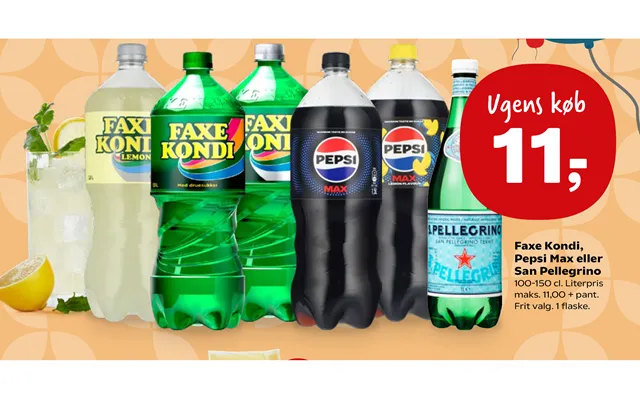 Faxe Kondi, Pepsi Max Eller San Pellegrino