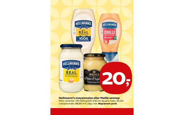 Hellmann's Mayonnaise Eller Maille Sennep