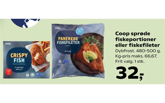 Coop Sprøde Fiskeportioner Eller Fiskefileter