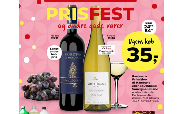 Pavonero Primitivo Di Manduria Eller Southbank Sauvignon Blanc